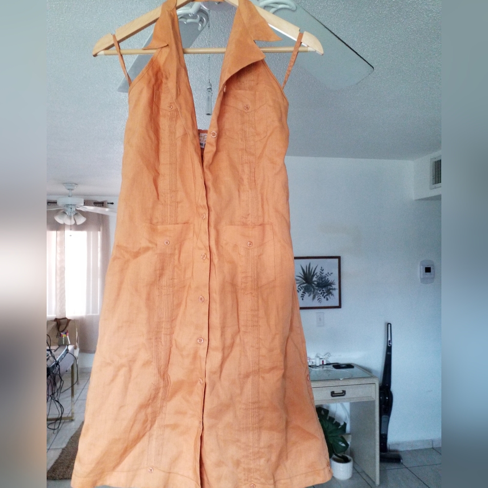 Ramon Puig Women's Vintage Linen Halter Dress